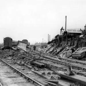 Coventry Railway Station WWII Print, Circa 1941