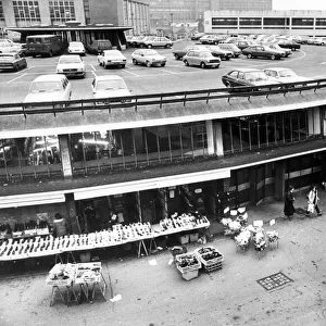 Coventry Retail Market and rooftop car park. 2nd February 1981