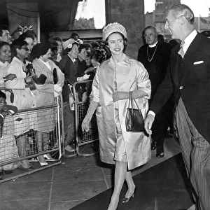 Coventrys new cathedral consecration day. Princess Margaret arriving at the Hotel