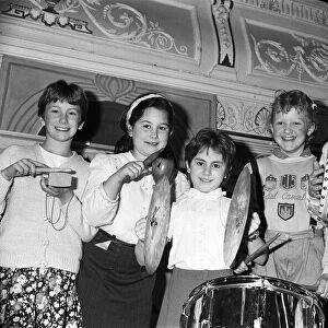 The Cowersley Junior School percussionists, from left, Alison Sykes, Antonia Tweed