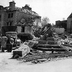 Cowes, Isle of Wight, blitzed. The war memorial was destroyed. May 1942