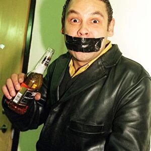 Craig Charles comedian February 1999 at Heriot Watt University Edinburgh with black tape