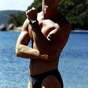 Craig McLachlan actor and singer posing in swimming trunks Dbase A©Mirrorpix