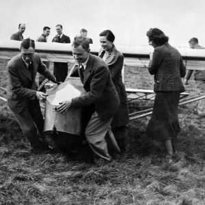 Cramlington Gliding Club Members Haul New Machine, 14th March 1938 Print Cramlington Gliding Club Members Haul New Machine, 14th March 1938 Print