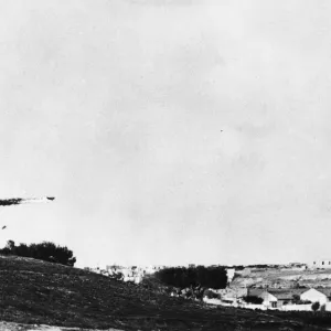 On Crete, the German bombing of the Heraklion aerodrome, near Candia On Crete, the German bombing of the Heraklion aerodrome, near Candia