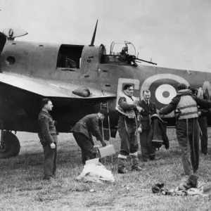 Print of Beaufort Bombers Preparing to Attack German Cruiser