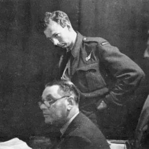 Print of Beaufort crew reporting to intelligence officer