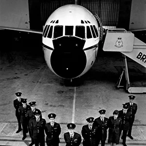 Crew of the VC10 who will take Queen Elizabeth II on a state visit to South America