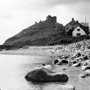 Criccieth Castle, situated on the headland between two beaches in Criccieth, Gwynedd