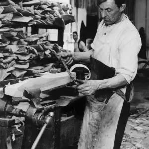 Print of Cricket Bat Making, 1932