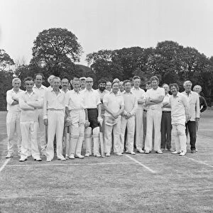 Cricket teams from the Sevenoaks and Westerham Rotary Clubs pose for a group picture