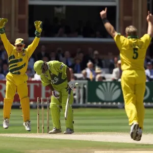 Cricket World Cup Final 1999 Australia v Pakistan June 1999 Shane Warne celebrates Cricket World Cup Final 1999 Australia v Pakistan June 1999 Shane Warne celebrates