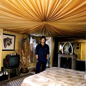 Cricketer Imran Khan at home in his bedroom