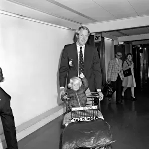 Cricketer Tony Greig and family seen here arriving at Heathrow Airport April 1975