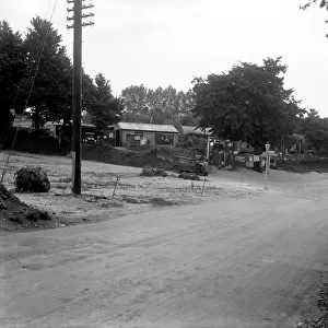 The crossroads at the Pheasant Inn Chalfont St Giles, Buckinghamshire. 17th August 1928