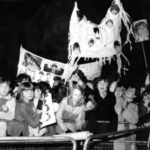A crowd of screaming Beatles fans waiting outside the Capitol Cinema A crowd of screaming Beatles fans waiting outside the Capitol Cinema