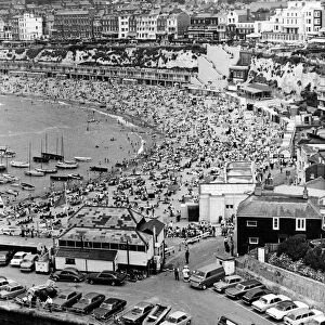 Crowded Beach and Car park Near Margate, Kent. July 1973 P009238