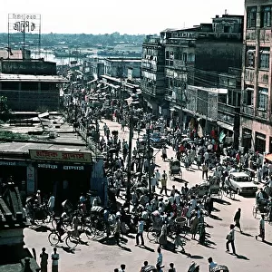 A Crowded Street in Dacca Bangladesh
