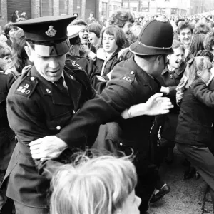 Crowds in Birmingham, where The Beatles were recording a performance for ABC-TV