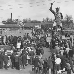 Coventry Zoo 1972 Print - Zulu Warrior at Entrance Coventry Zoo 1972 Print - Zulu Warrior at Entrance