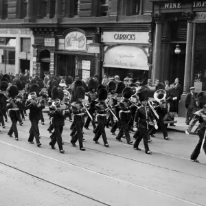 Crowds line the pavements as to watch the march of the Coldstream Guards from Fenham Crowds line the pavements as to watch the march of the Coldstream Guards from Fenham