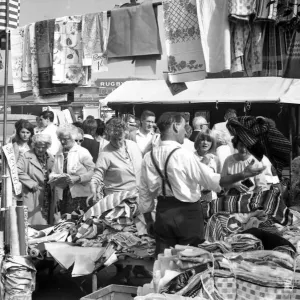 Crowds milling around looking for a bargain at Rugby Crowds milling around looking for a bargain at Rugby