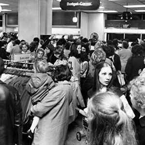 Crowds of people in the new C&A store on the day it opened. 19th July 1971