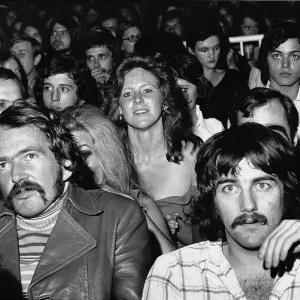 Crowds of people at a Rolling Stones concert, 1973