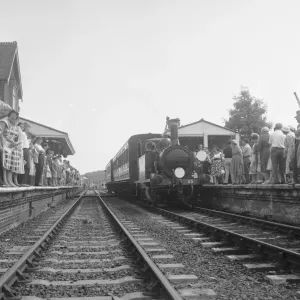 Crowds on the platform at Horsted Keynes station await the arrival of the London