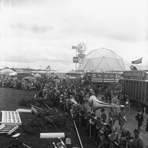 Crowds at the Royal Agricultural Show in Newcastle gather around the show ring
