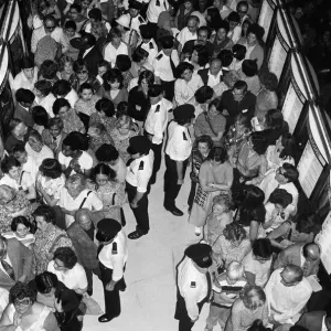 Crowds wait at Harrods during sale, 15th July 1979 Print