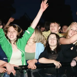 Crowds watching Welsh rock band Stereophonics performing at Cardiff Castle Crowds watching Welsh rock band Stereophonics performing at Cardiff Castle