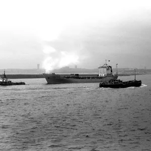 The Crown Prince container ship, built by Swan Hunter at Walker in 1979