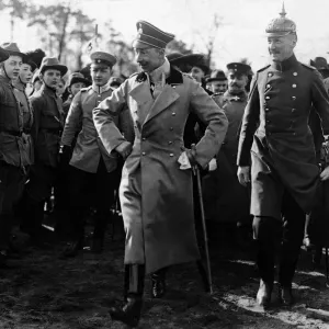 Crown Prince of Germany seen here reviewing troops at the beginning of the First World