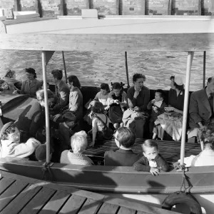 A cruise down the River Thames, London. 25th April 1955 A cruise down the River Thames, London. 25th April 1955