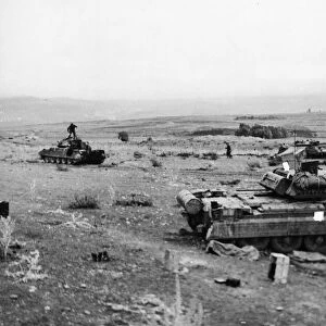 Crusader tanks get ready for action in Tunisia during the North African campaign of World
