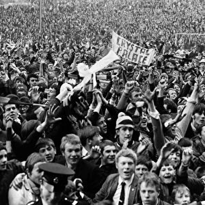 Crystal Palace fans celebrate their promotion to the First Division for the first time