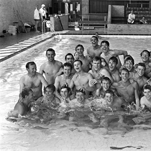 Crystal Palace Football players visit to Crystal Palace swimming baths. 18th July 1967