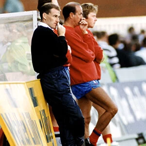 Crystal Palace manager Steve Coppell watches on nervously from the sidelines alongside