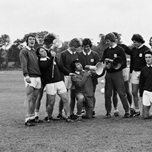 Crystal Palace manager Terry Venables in good voice with his players at a training