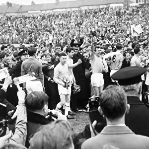 Crystal Palace v. Oldham. 25th April 1964. Palace players with bouquets after the match
