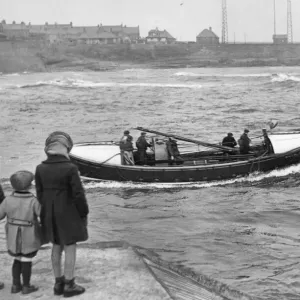 Cullercoats lifeboat Westmorland launched for a practice run Cullercoats lifeboat Westmorland launched for a practice run