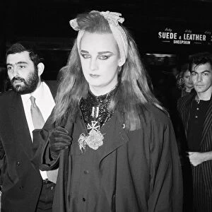 Culture Club singer Boy George arriving at a film premiere. 3rd October 1984