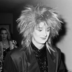 Culture Club singer Boy George arriving for the premiere of the film 1984 Culture Club singer Boy George arriving for the premiere of the film 1984