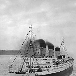 The Cunard Liner RMS Queen Mary, seen here steaming along the Solent following her