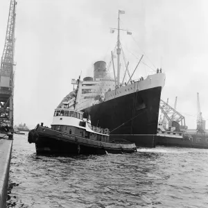 The Cunard White Star liner Queen Mary after her record run The Cunard White Star liner Queen Mary after her record run