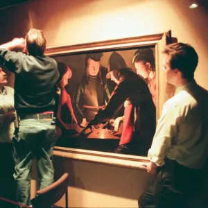 Removal of The Dice Players Print, Preston Hall Museum, 1996 Removal of The Dice Players Print, Preston Hall Museum, 1996