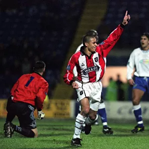 Curtis Woodhouse, of Sheffield United celebrates after scoring the first goal of match