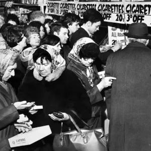 Customers Crowding Cigarette Counter Print, Liverpool 1967 Customers Crowding Cigarette Counter Print, Liverpool 1967