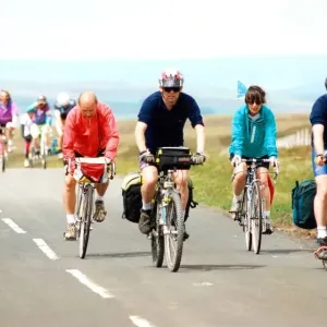 Cyclists on the C2C near Allenheads in Northumberland